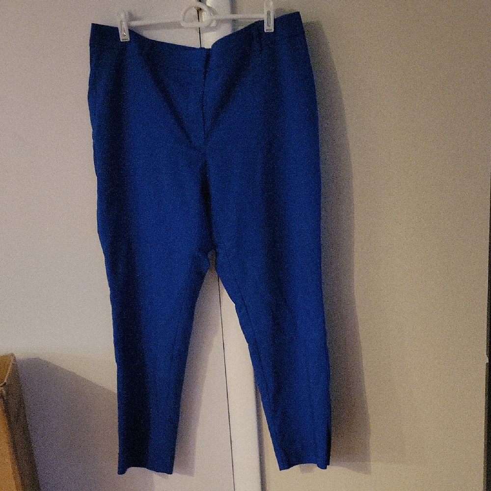 White House Black Market Royal Blue Capri Pants Sz 14